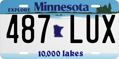 MN license plate 487LUX