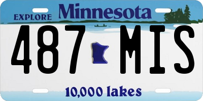 MN license plate 487MIS