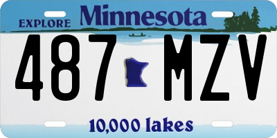 MN license plate 487MZV