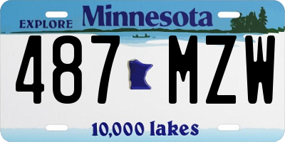 MN license plate 487MZW