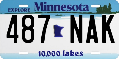 MN license plate 487NAK