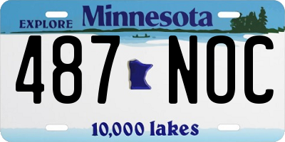 MN license plate 487NOC