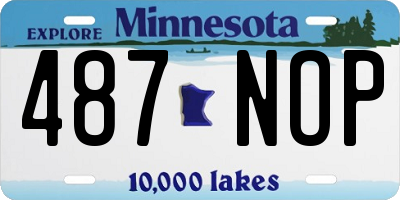 MN license plate 487NOP