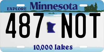 MN license plate 487NOT