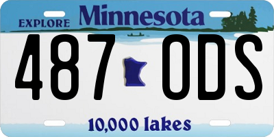 MN license plate 487ODS
