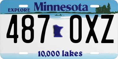 MN license plate 487OXZ