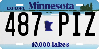 MN license plate 487PIZ