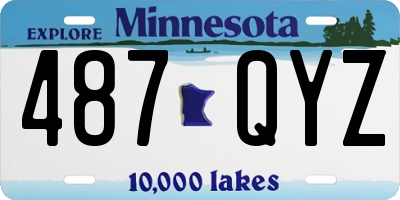 MN license plate 487QYZ