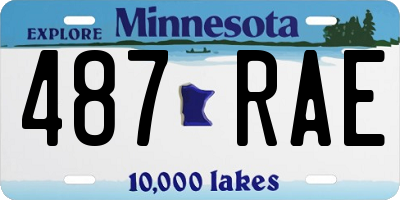 MN license plate 487RAE