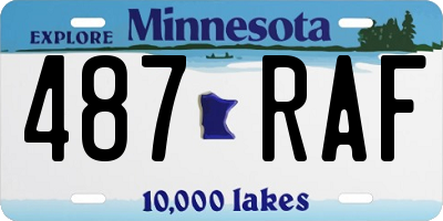 MN license plate 487RAF