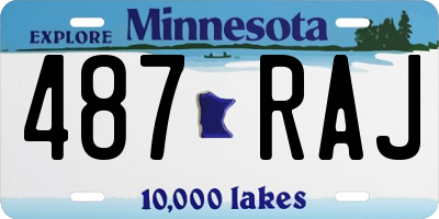 MN license plate 487RAJ