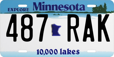 MN license plate 487RAK
