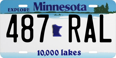 MN license plate 487RAL