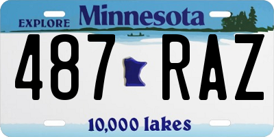 MN license plate 487RAZ