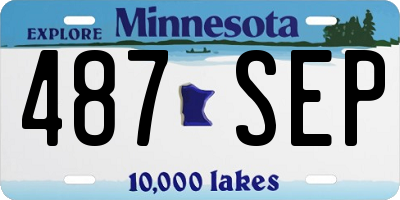 MN license plate 487SEP