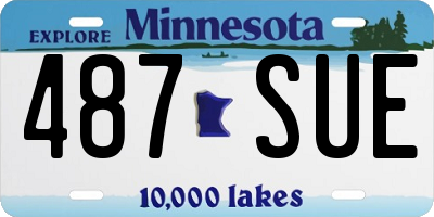 MN license plate 487SUE