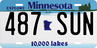 MN license plate 487SUN