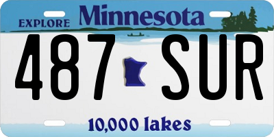 MN license plate 487SUR