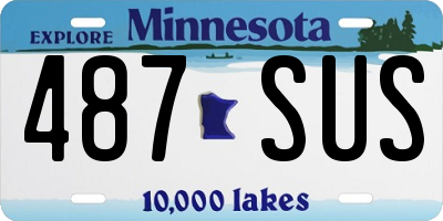 MN license plate 487SUS