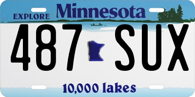 MN license plate 487SUX