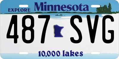 MN license plate 487SVG