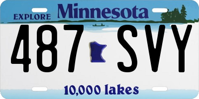 MN license plate 487SVY