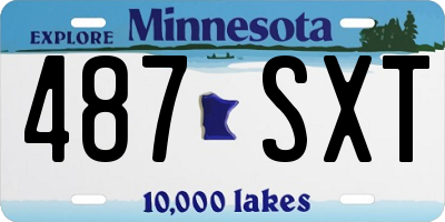 MN license plate 487SXT