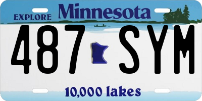 MN license plate 487SYM