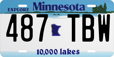 MN license plate 487TBW