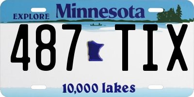 MN license plate 487TIX