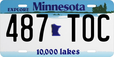 MN license plate 487TOC