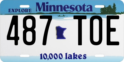 MN license plate 487TOE