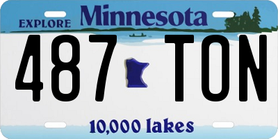 MN license plate 487TON