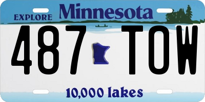 MN license plate 487TOW