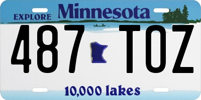 MN license plate 487TOZ