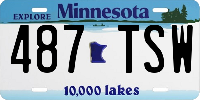 MN license plate 487TSW
