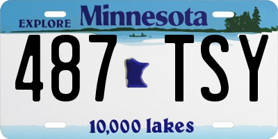 MN license plate 487TSY