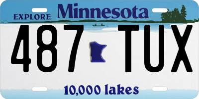 MN license plate 487TUX