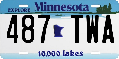 MN license plate 487TWA