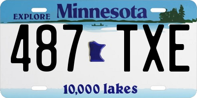 MN license plate 487TXE