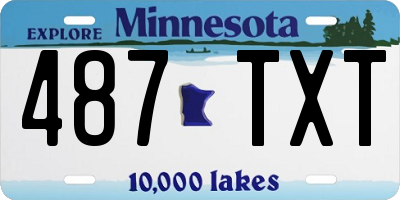 MN license plate 487TXT