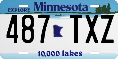 MN license plate 487TXZ