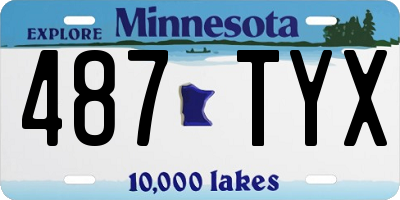 MN license plate 487TYX