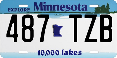 MN license plate 487TZB