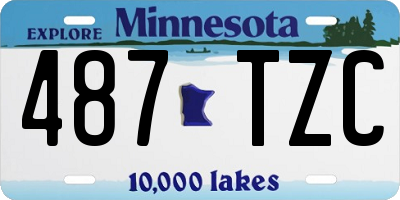 MN license plate 487TZC