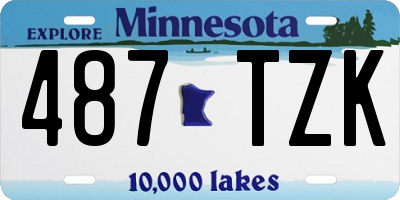 MN license plate 487TZK