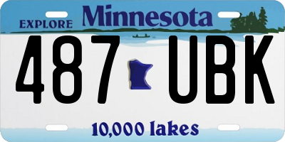MN license plate 487UBK