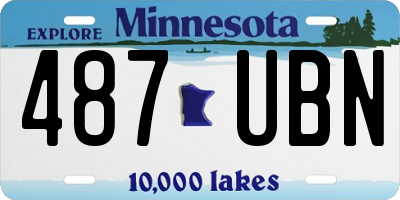 MN license plate 487UBN