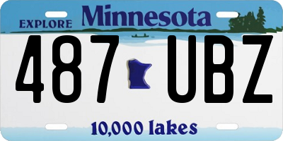 MN license plate 487UBZ