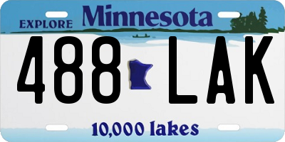 MN license plate 488LAK